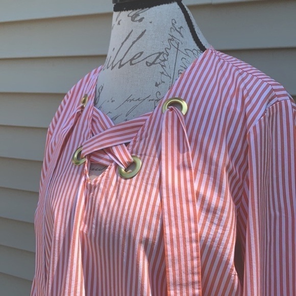 Michael Michael Kors Poppy Striped Bell Sleeve Top - Picture 9 of 15